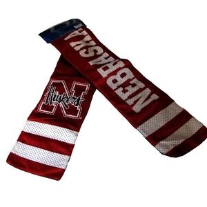 Nebraska Huskers NCAA Jersey Scarf Zip Pocket Football Fleece Lined